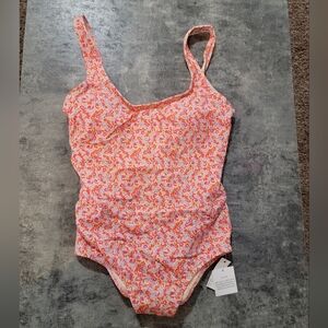 Amazon Essentials One Piece Peach Floral Swimsuit